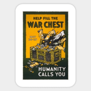 Help fill the war chest Humanity calls you, May 20-27 / / Ketterlinus, Phila. (1917) vintage poster Sticker